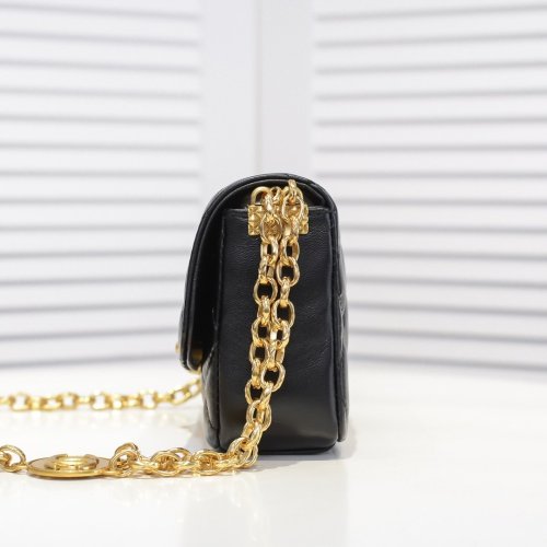 Chanel Womens Bags Small Flap bag Lambskin & Gold-Tone Metal Black