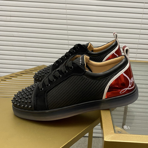 Christian Louboutin Womens Shoes Luxury Brand Red Bottom Design Louis Junior Spikes Flat with Original Box CL sneakers