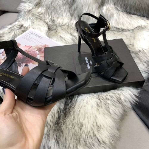 Saint Laurent YSL Womens Shoes TRIBUTE SANDALS IN SMOOTH LEATHER 10cm 620673DWE001000