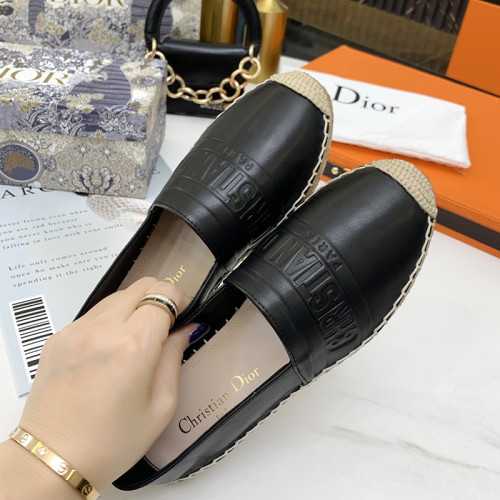Dior Women Shoes Luxury Brand Design Dior Espadrille Nude Mesh Embroidery Womens Shoes with Original Box