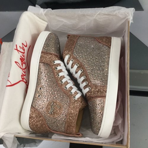 Christian Louboutin Mens Shoes Luxury Brand Red Bottom Design Louis Junior Spikes Flat with Original Box CL sneakers