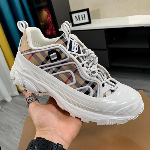 Burberry Men Shoes Sneakers Luxury Brand Vintage Check Cotton Arthur Sneakers With Original Box