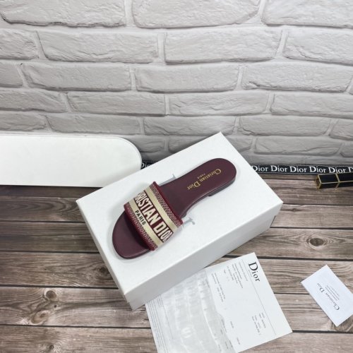 Dior Women Shoes Mule DWAY SLIDE Luxury Brand Womens Sandals Slippers with Original Box