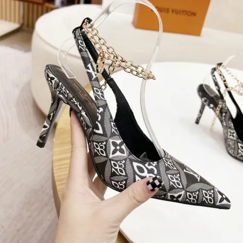 Louis Vuitton Womens Shoes Pumps Sandals Leather Design Luxury Brand Fashion Sandals with Original Box 8cm Heel