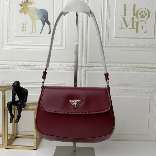 Prada Men Womens Shoulder Bags with Original Box 1BD311_ZO6_F0934_V_OOO Luxury Brand Prada Cleo brushed leather shoulder bag with flap