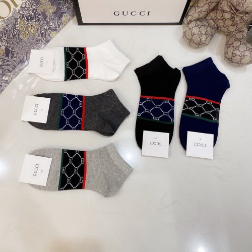 Gucci Socks 5 Pairs with Original Box Luxury Brand Breathable Gucci Sock