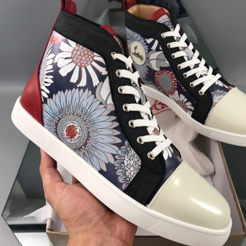 Christian Louboutin Mens Shoes Luxury Brand Red Bottom Design Louis Junior Spikes Flat with Original Box CL sneakers