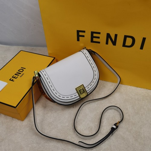 Fendi Womens Bag Crossbody Bag Moonlight White Leather Bag 8BT346ABVLF0K7E