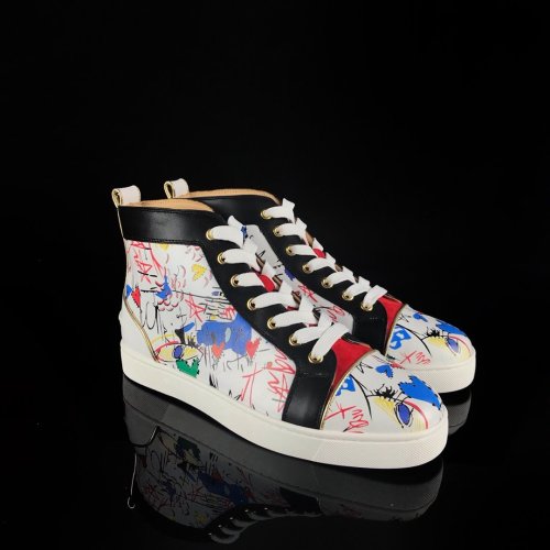 Christian Louboutin Mens Shoes Luxury Brand Red Bottom Design Louis Junior Spikes Flat with Original Box CL sneakers