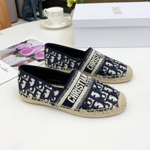 Dior Womens Shoes DIOR GRANVILLE ESPADRILLE Deep Blue Dior Oblique Embroidered Cotton with Original Box KDB585OBE_S56B