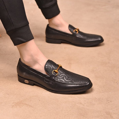 Gucci Mens Shoes Leather Design Luxury Brand Business Dress Shoes for Men with Original Box