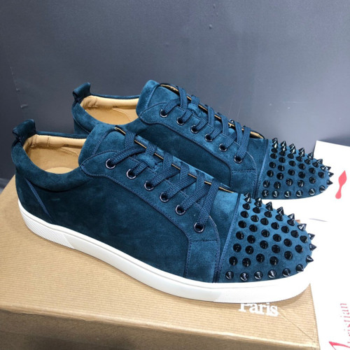 Christian Louboutin Mens Shoes Luxury Brand Red Bottom Design Louis Junior Spikes Flat with Original Box CL sneakers