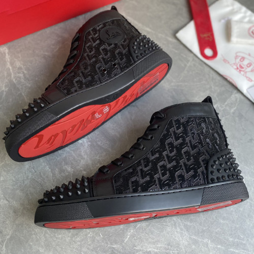 Christian Louboutin Mens Shoes Luxury Brand Red Bottom Design Louis Junior Spikes Flat with Original Box CL sneakers