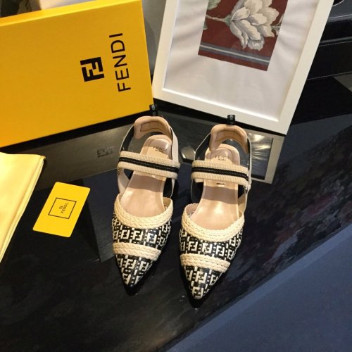 Fendi Womens Shoes COLIBRÌ Raffia Slingbacks 2.0cm