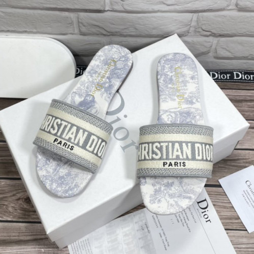 Dior Women Shoes Mule DWAY SLIDE Luxury Brand Womens Sandals Slippers with Original Box