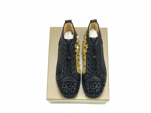 Christian Louboutin Mens Shoes Luxury Brand Red Bottom Design Louis Junior Spikes Flat with Original Box CL sneakers