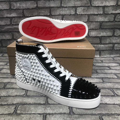 Christian Louboutin Mens Shoes Luxury Brand Red Bottom Design Louis Junior Spikes Flat with Original Box CL sneakers