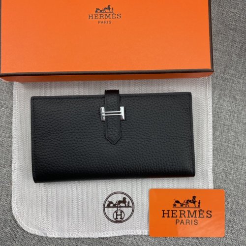 Hermes Womens Mens Wallets Purse Long Clutch Leather Design Coin Bag with Original Box