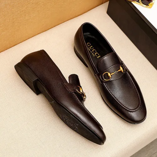 Gucci Mens Shoes Leather Design Luxury Brand Business Dress Shoes for Men with Original Box