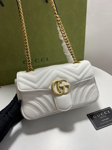 Gucci Womens Bags Shoulder Messenger Bag Luxury Brand Gucci GG Marmont matelassé mini bag with Original Box 446744 DTDIT 9022