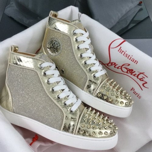 Christian Louboutin Mens Shoes Luxury Brand Red Bottom Design Louis Junior Spikes Flat with Original Box CL sneakers