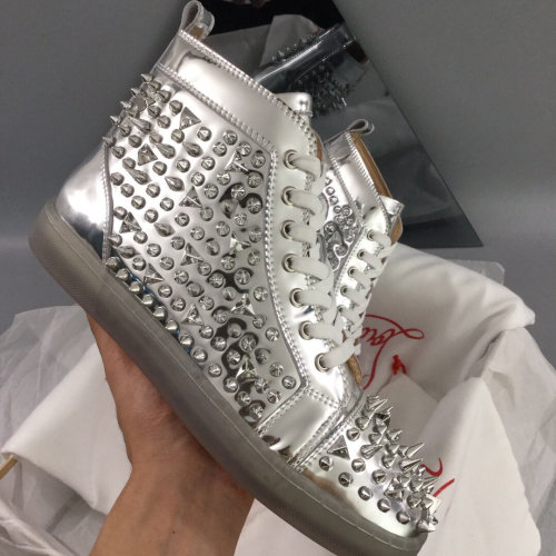 Christian Louboutin Mens Shoes Luxury Brand Red Bottom Design Louis Junior Spikes Flat with Original Box CL sneakers