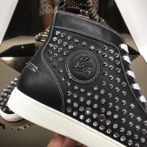 Christian Louboutin Mens Shoes Luxury Brand Red Bottom Design Louis Junior Spikes Flat with Original Box CL sneakers