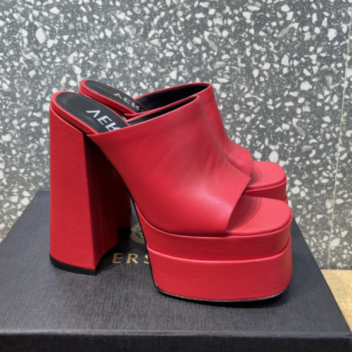 Versace Brand Womens Sandals Shoes Pumps Leather Big Size LA MEDUSA LEATHER PUMPS Design Luxury Brand Sandals for Women