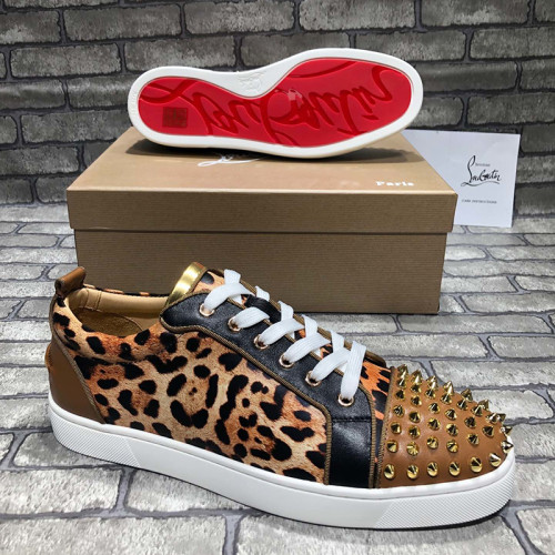 Christian Louboutin Mens Shoes Luxury Brand Red Bottom Design Louis Junior Spikes Flat with Original Box CL sneakers
