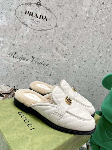 Gucci Womens Shoes Casual Loafers Design Luxury Brand Leather Princetown with Original Box