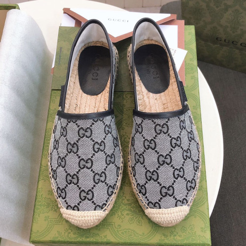 Gucci Womens Shoes Double G Espadrilles 551890 BKO00 1000 Luxury Brand Black Leather Platform Espadrille With Double G with Original Box