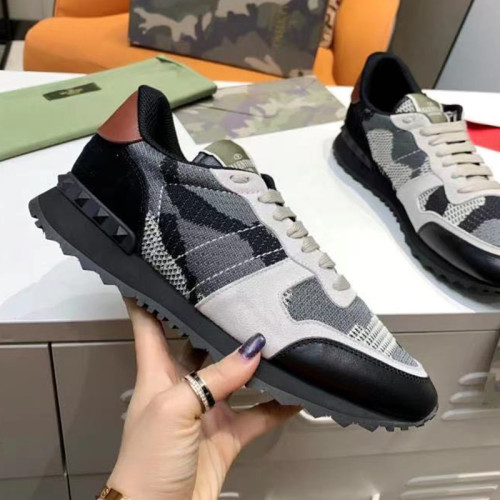 Valentino Men Shoes Fashion Design Luxury Brand ROCKSTUD CALFSKIN SNEAKER with Original Box