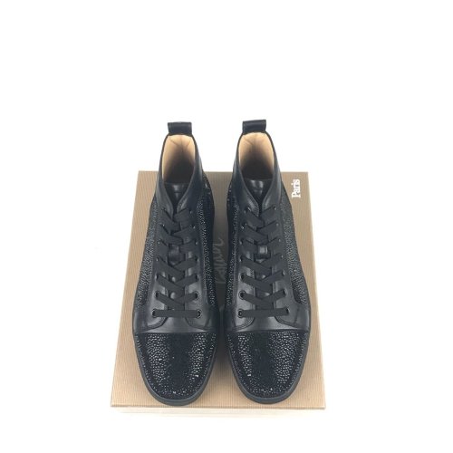Christian Louboutin Mens Shoes Luxury Brand Red Bottom Design Louis Junior Spikes Flat with Original Box CL sneakers