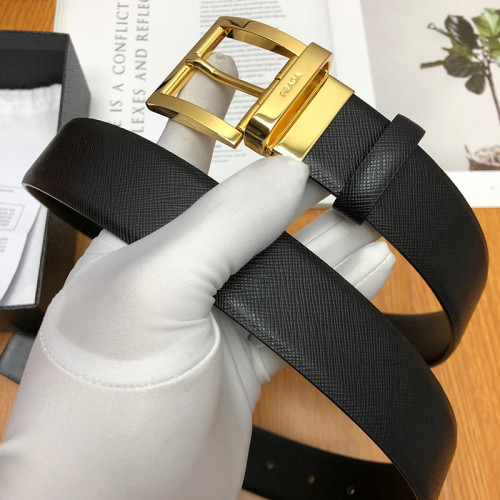 Prada Mens Belts Leather Design Luxury Brand Style Belts for Men with Original Box, Dust Bag and Receipt