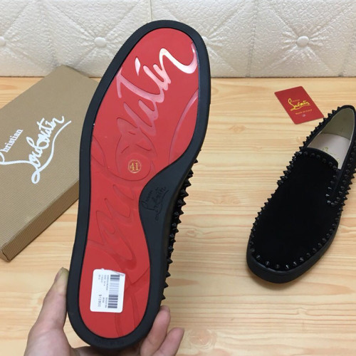 Christian Louboutin Mens Shoes Luxury Brand Red Bottom Design Pik Boat Mens Flat