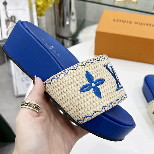 Louis Vuitton Womens Shoes Sandals Slippers Luxury Brand Louis Vuitton JUMBO FLATFORM MULE with Original Box 1A9QYY