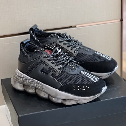 Versace Men Shoes Fashion Sneakers Luxury Brand with Original Box Top Quality Breathable Mens Sneakers Chain Reaction Multi-Color Rubber Suede