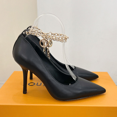 Louis Vuitton Womens Shoes Sandals Slippers Leather Design Luxury Brand MANSION SL.BACK PUMP 9cm Heel Fashion Sandals with Original Box 1A964O
