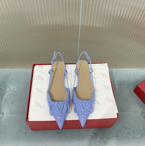 Valentino Women Shoes Mule Flip Flop Sandals VLOGO SIGNATURE CALFSKIN SLINGBACK PUMP Flat with Original Box Luxury Brand