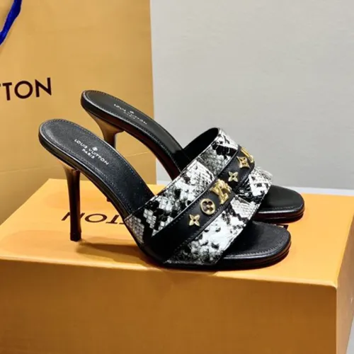 Louis Vuitton Womens Shoes Pumps Sandals Leather Design Luxury Brand Fashion Sandals with Original Box 10cm Heel
