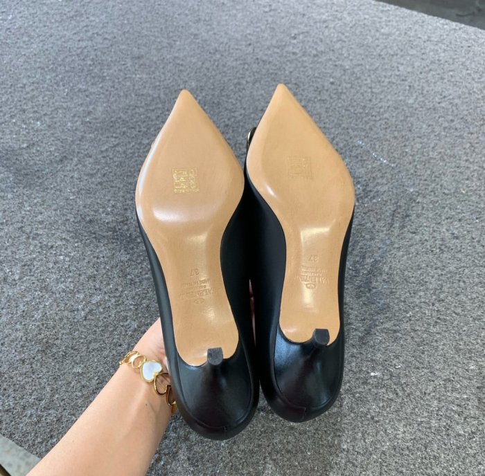 Valentino Women Shoes Mule Flip Flop Sandals VLOGO SIGNATURE CALFSKIN PUMP 45MM / 1.8 IN. with Original Box ZW2S0Q63MZF0NO
