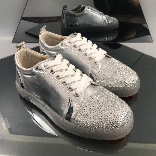 Christian Louboutin Mens Shoes Luxury Brand Red Bottom Design Louis Junior Spikes Flat with Original Box CL sneakers