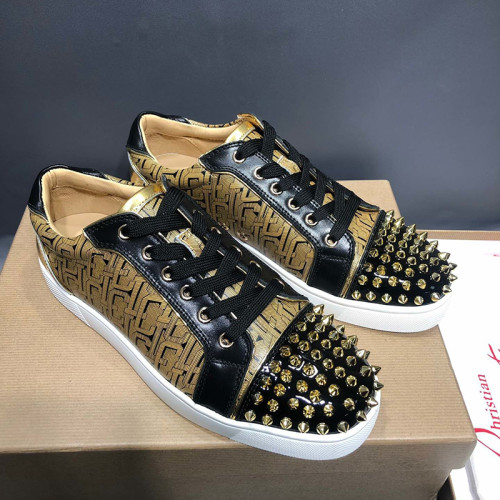 Christian Louboutin Mens Shoes Luxury Brand Red Bottom Design Louis Junior Spikes Flat with Original Box CL sneakers