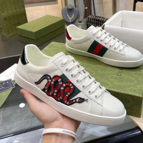 Gucci Men Shoes Sneakers Luxury Brand Men's Ace embroidered sneaker 456230 02JP0 9064 with Original Box