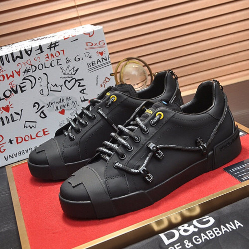 Dolce&Gabbana Men Shoes Sneakers Luxury Brand Portofino Sneakers in Mixed Materials
