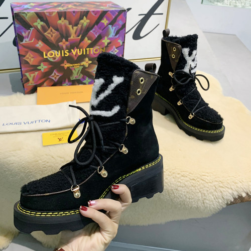 Louis Vuitton Women Shoes Boots Luxury Brand LV BEAUBOURG ANKLE BOOT with Original Box