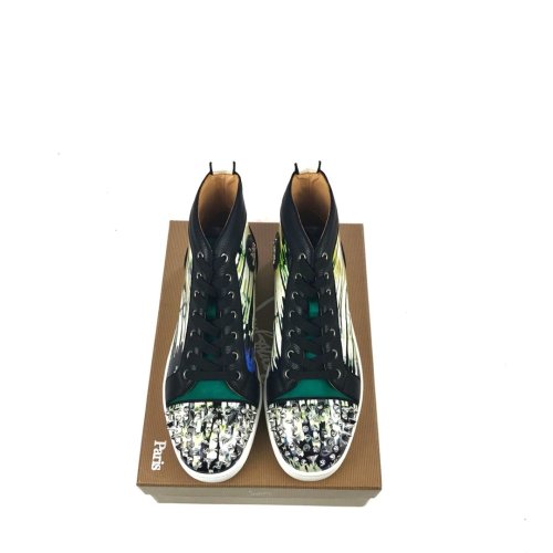 Christian Louboutin Mens Shoes Luxury Brand Red Bottom Design Louis Junior Spikes Flat with Original Box CL sneakers