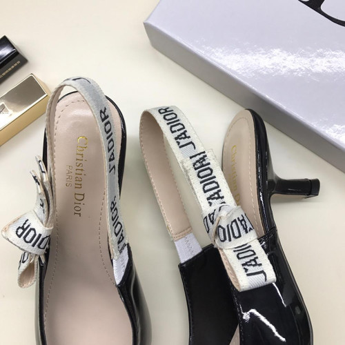 Dior Women Shoes Luxury Design Fashion Type High Heel Shoes for Wedding Style J'ADIOR SLINGBACK PUMP Black Patent Calfskin