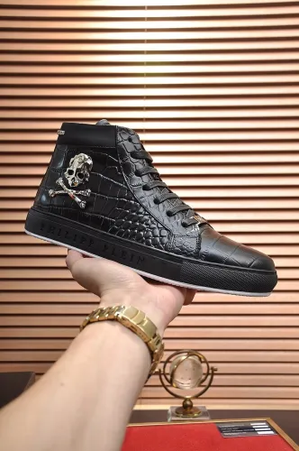 Philipp Plein Men Shoes Sneakers High Top Sneaker Fashion Design Luxury Brand Ankle Boots with Original Box