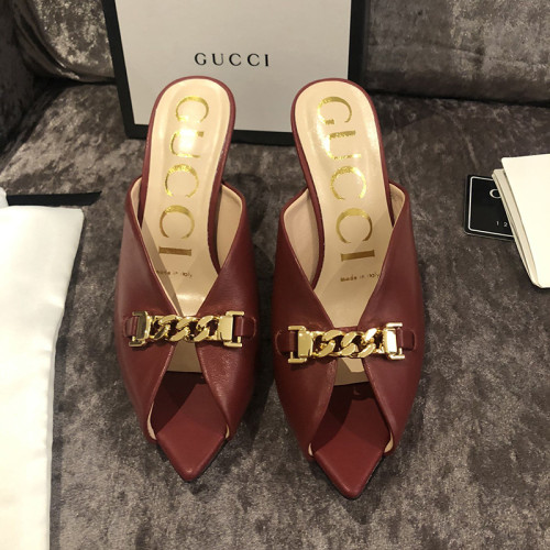 Gucci Womens Shoes Slide Sandal with Chain 7.5cm